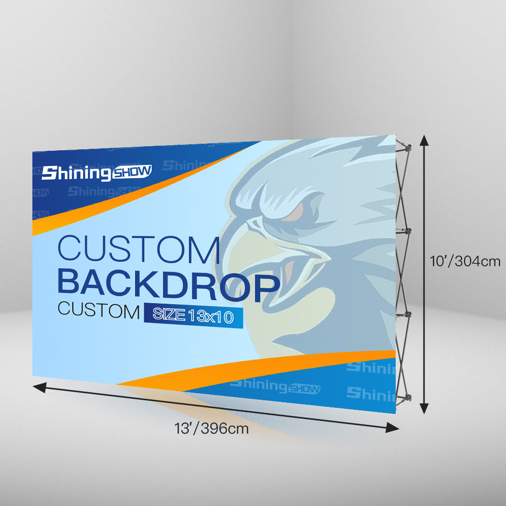 Trade Show Pop Up Straight Banner Backdrop With Custom Graphics