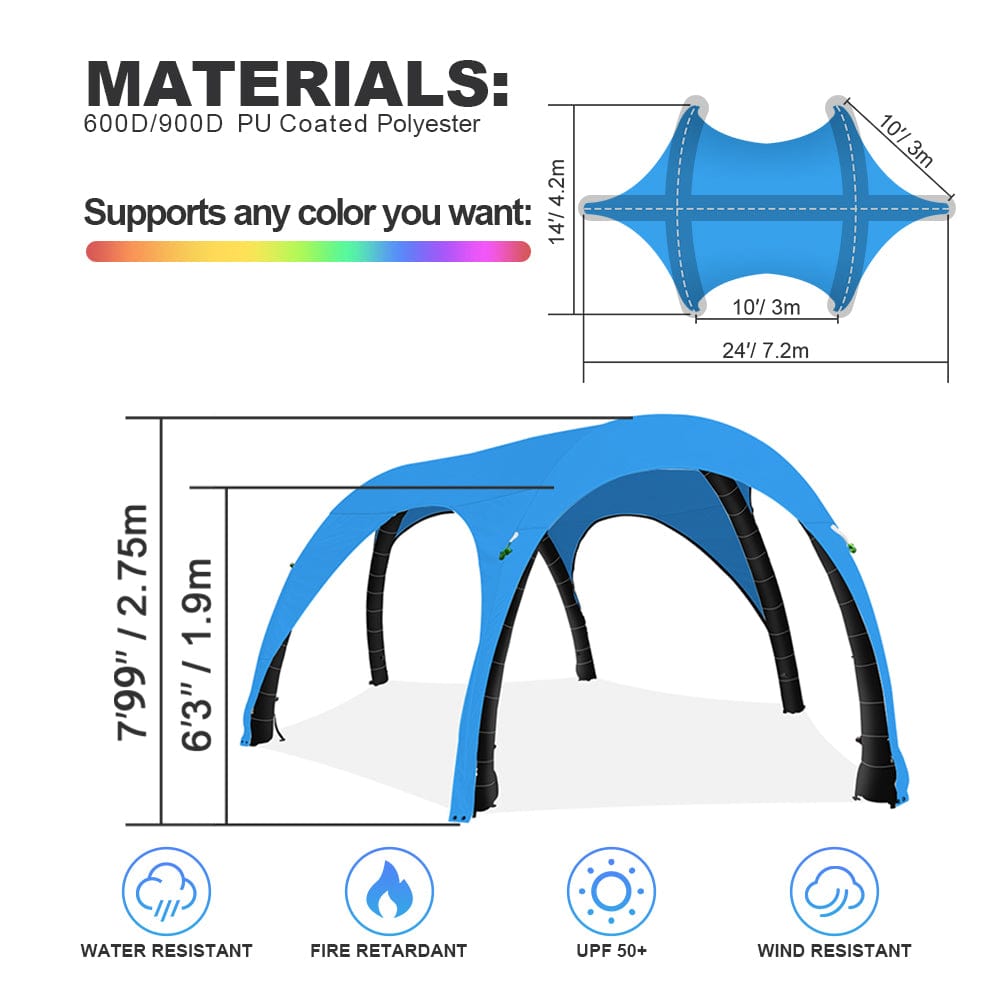 ShiningShow Custom Extended Inflatable Tent For Outdoor Commercial Exhibitions Or Entertainment Parties 14'x24'(4.2mx7.2m)