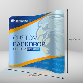 Trade Show Pop Up Curve Banner Backdrop With Custom Graphics