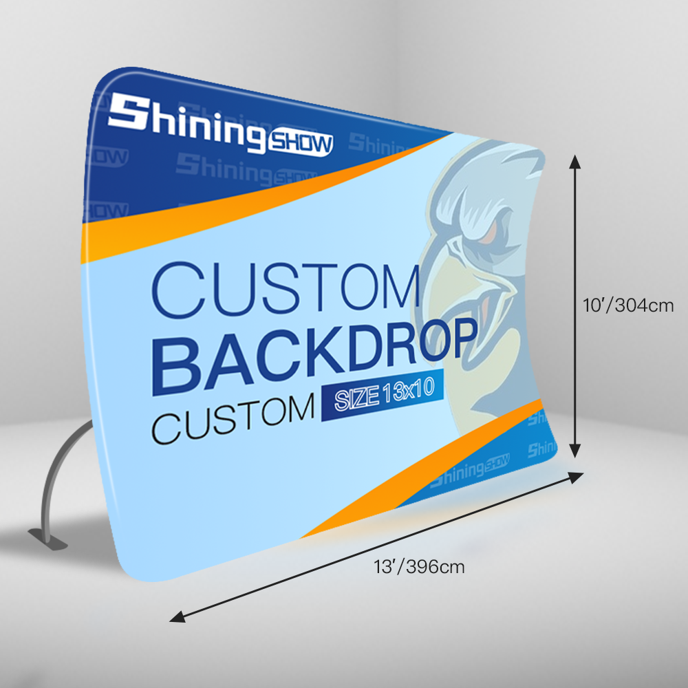 Trade Show Pop Up Curve Banner Backdrop With Custom Graphics Shiningshow