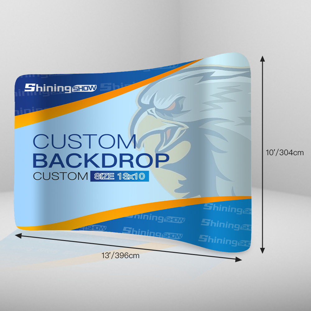 Trade Show Pop Up Curve Banner Backdrop With Custom Graphics