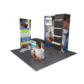 Trade Show Curve Pop Up Banner Backdrop Kit SPBM6 With Custom Graphics Shiningshow