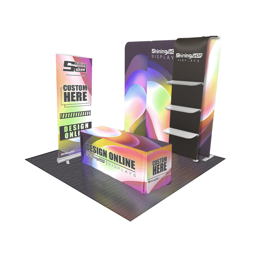 Trade Show 3-in-1 Banner Backdrop Kit STBM8 With Custom Graphics Shiningshow