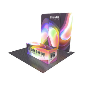 Trade Show 3-in-1 Banner Backdrop Kit St8 With Table Cover & Custom GraphicsShiningshow