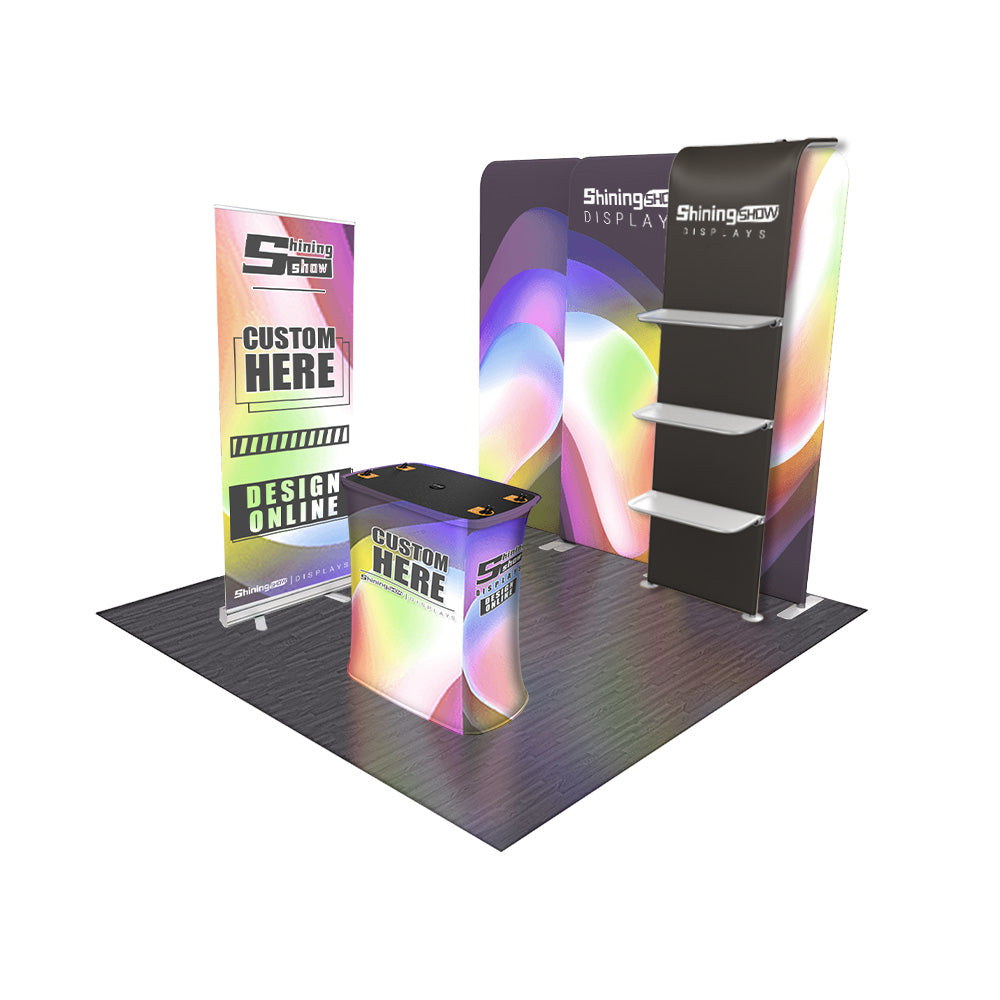 Trade Show 3-in-1 Banner Backdrop Kit SPBM8 With Custom Graphics Shiningshow