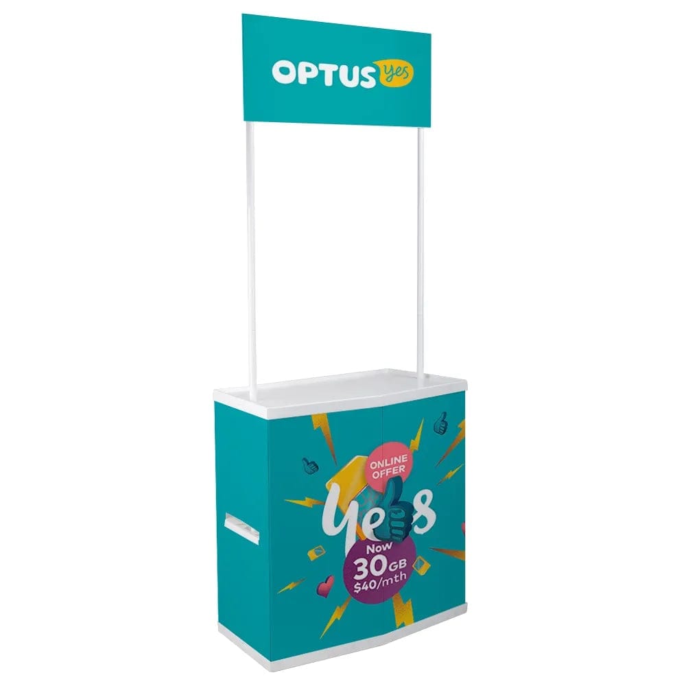 Pop Up Trade Show Portable Promotion Counter With Custom Graphic
