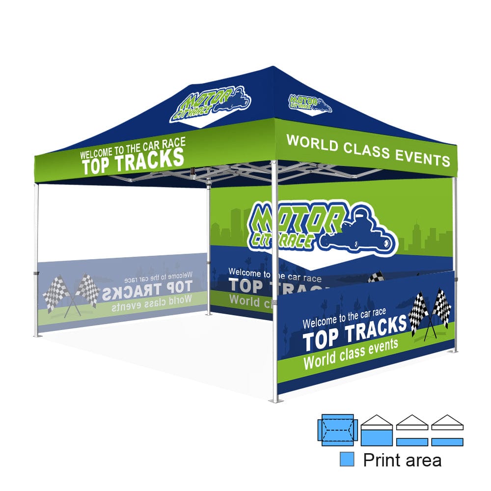 ShiningShow Pop Up Canopy Tents, Heavy Duty （Full Roof + 1 Full Wall+2 Half Wall）