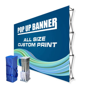 Trade Show Pop Up Banner Backdrop Kit ST1 With Table Cover & Custom Graphics Shiningshow