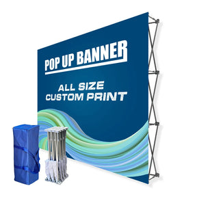 Trade Show Pop Up Banner Backdrop Kit STB1 With Table Cover & Banner Stand Custom Graphics Shiningshow