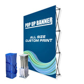 Trade Show Pop Up Banner Backdrop Kit STB1 With Table Cover & Banner Stand Custom Graphics Shiningshow