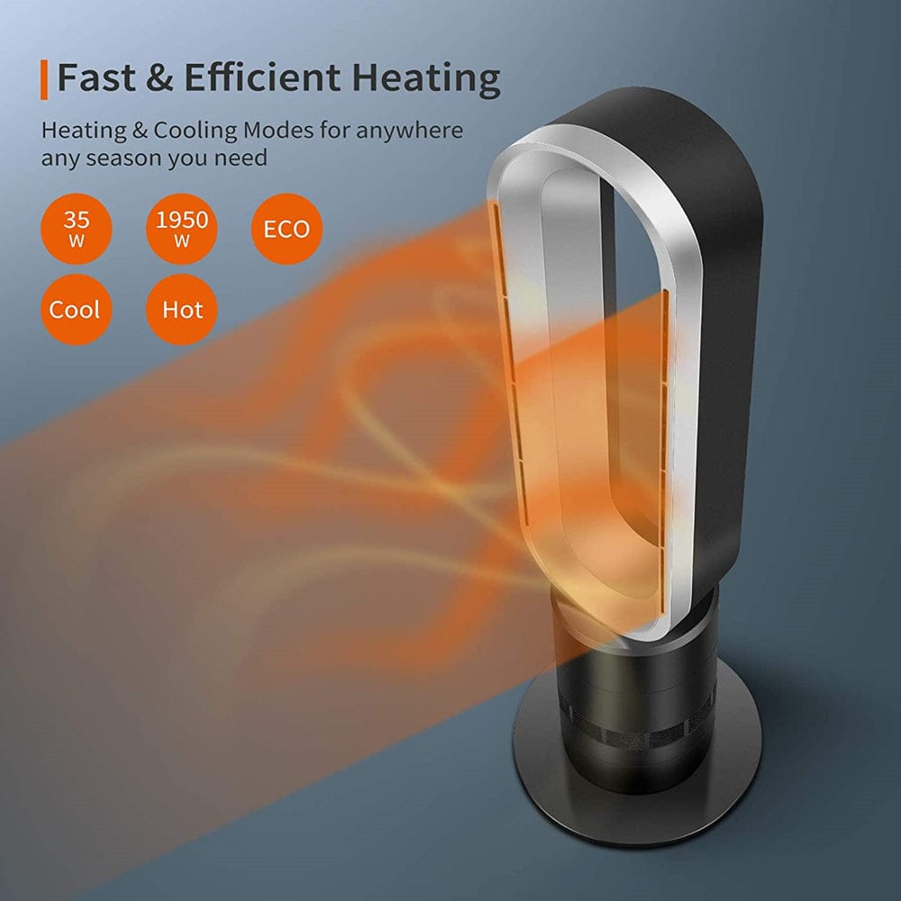 ShiningShow-32-inch-Space-Heater-Bladeless-Tower-Fan,-Heater-&-Fan-Combo,-9H-Timer-10-Speeds-with-Remote-Control,-Home-Air-Conditioner