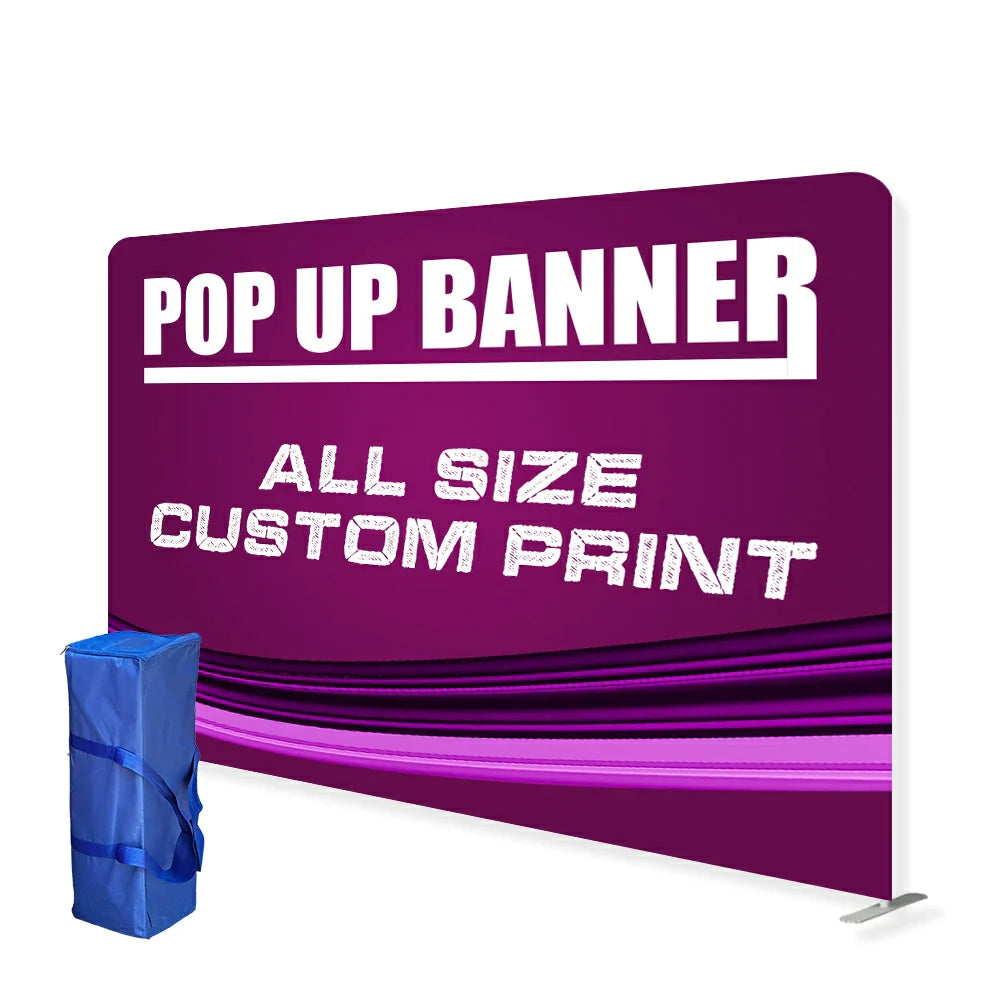 Trade Show Tension Fabric Backdrops Kit St3 With Table Cover & Custom Graphics Shiningshow