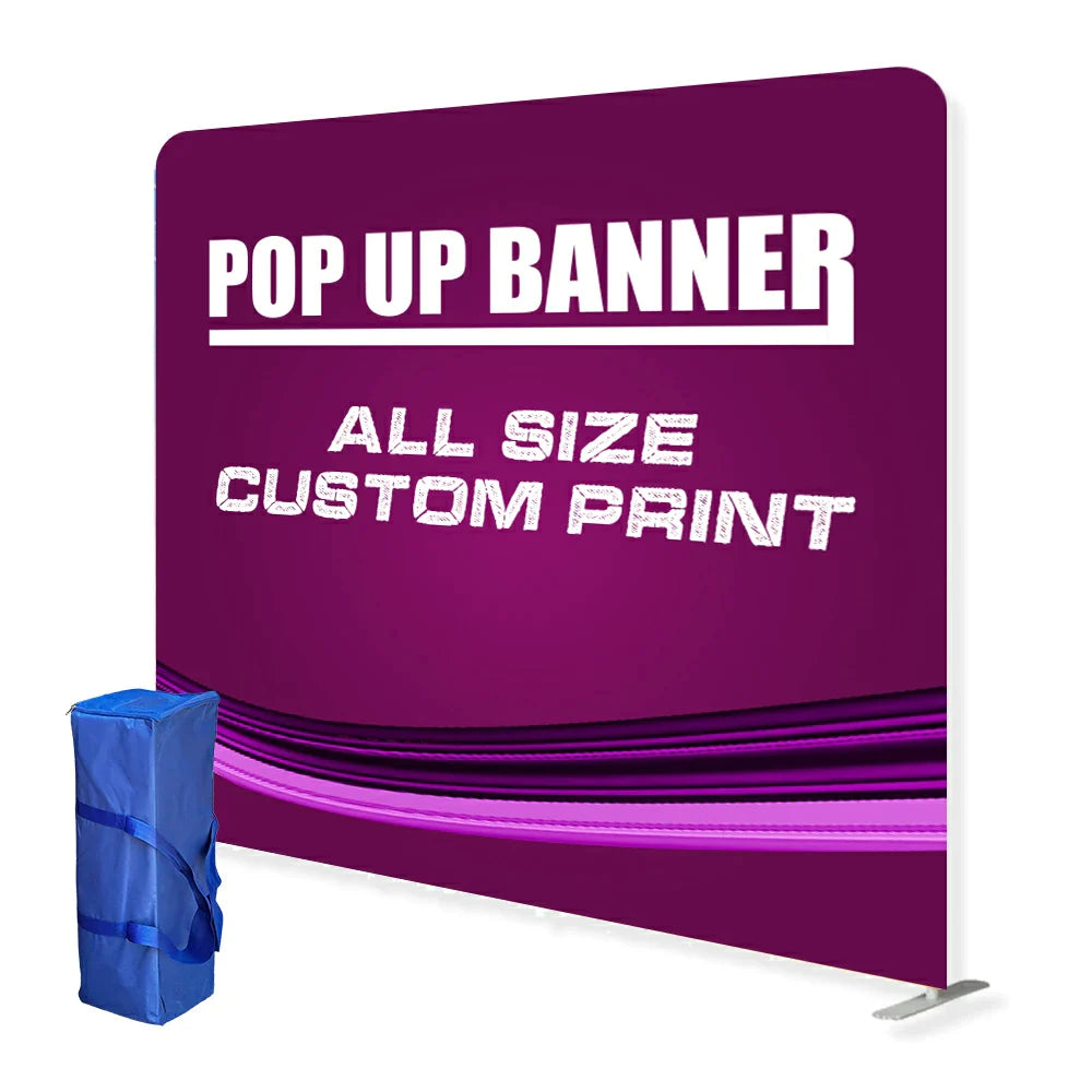 Trade Show Tension Fabric Backdrops Kit St3 With Table Cover & Custom Graphics Shiningshow