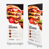 ShiningShow Retractable Banner Stand with Customized Printed Banners | Multiple Width Options - Silver