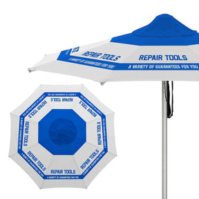 ShiningShow Patio Sunbrella Custom Umbrella - Santorini Pulley Aluminum Umbrella