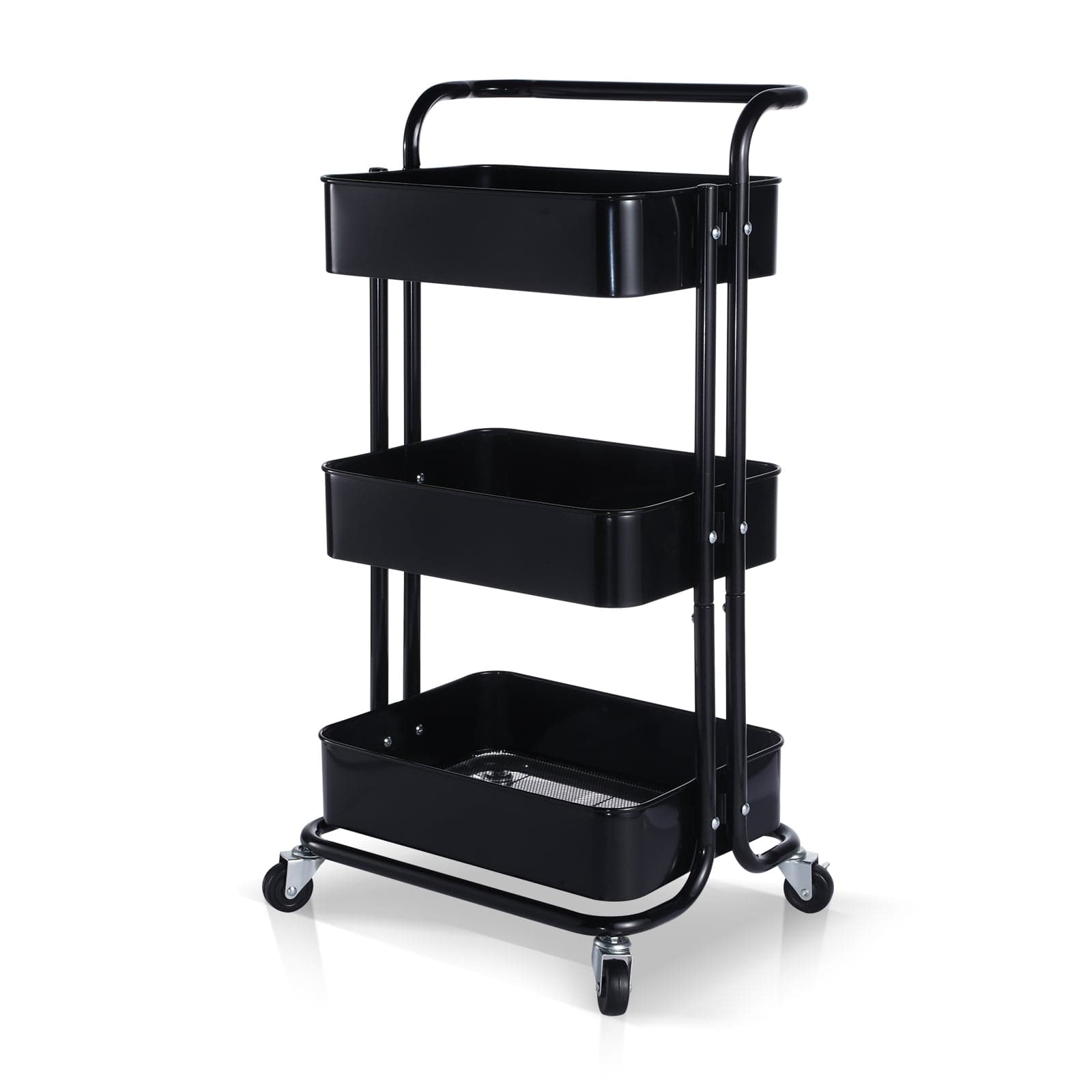 Utility Duty Triple Trolley with Straight Handle and Casters