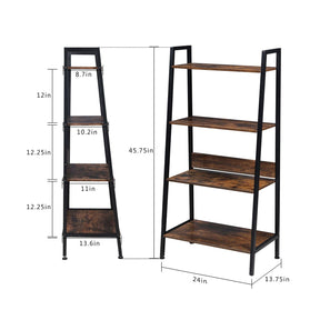 ShiningShow-4-Tier-Ladder-Bookshelf-Organizer-Exhibition-Brown-Ladder-Shelf-for-Home-Office-Tradeshow-Wood-Board_Metal-Frame.