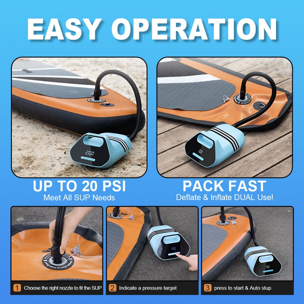 ShiningShow-7500mAh-Rechargable-20PSI-High-Pressur-Electric-SUP-Air-Pump-SUP-Inflator-Auto-Off-Feature-for-Paddle-Boards-Inflatable-Tent-Boats