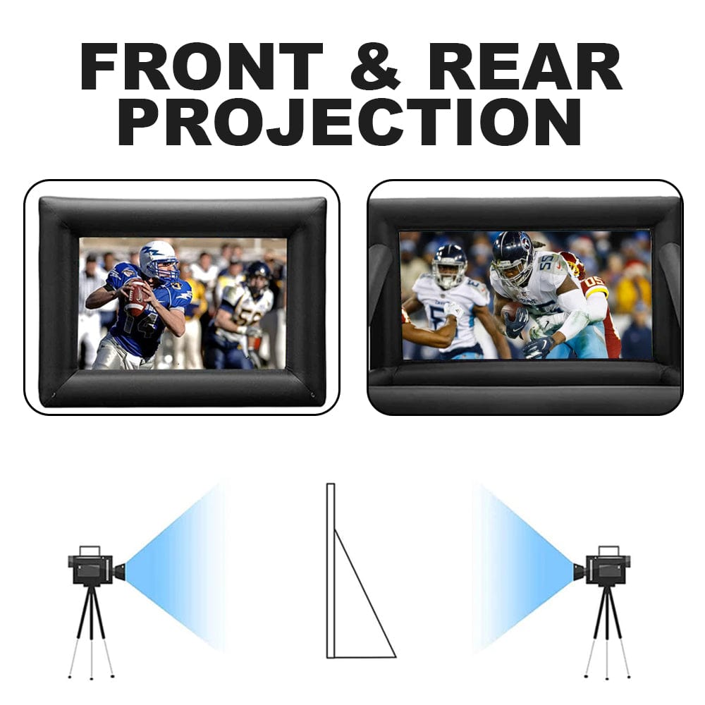 ShiningShow 14-20 feet Inflatable Portable Projector Movie Screen Blow up Projector Screen Front/Rear Projection for Backyard Movie Night Outdoor Party