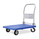 ShiningShow Platform Truck with 440lb Weight Capacity and 360 Degree Swivel Wheels, Foldable Push Hand Cart for Loading and Storage