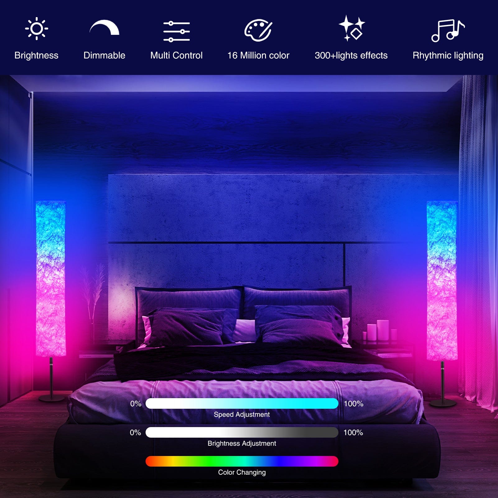 ShiningShow-RGB-Color-Changing-Lamp-LED-Floor-Lamp-Round-Shape-Modern-Floor-Lamp-Corner-Floor-Lamp-with-Remote-Control-Party-Music-Sync-with-Remote-Controller