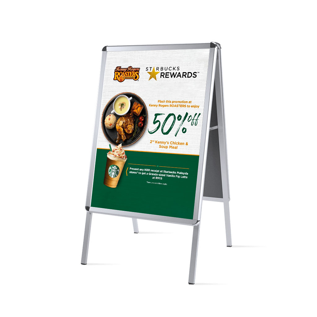 Posters Sidewalk Double Sign for Posters with Aluminum Frame | ShiningShow