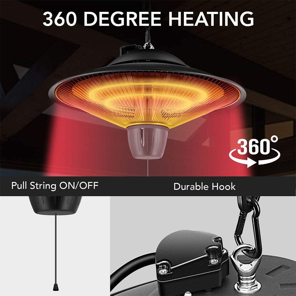 ShiningShow Simple Deluxe Patio Portable Outdoor Heating for Balcony, Courtyard, With Overheat Protection, Ceiling-Mounted Heater