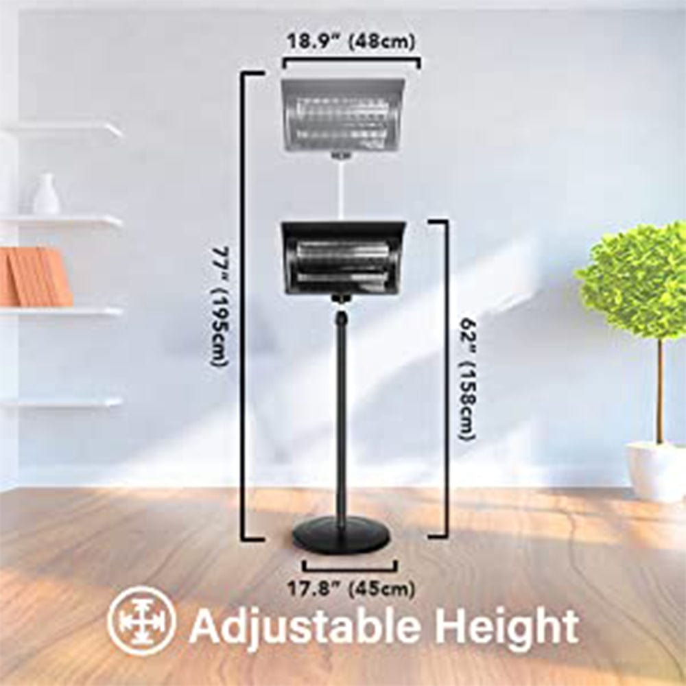 ShiningShow Simple Deluxe Standing Heater Patio Outdoor Balcony, Courtyard with Overheat Protection, 750W/1500W, Large